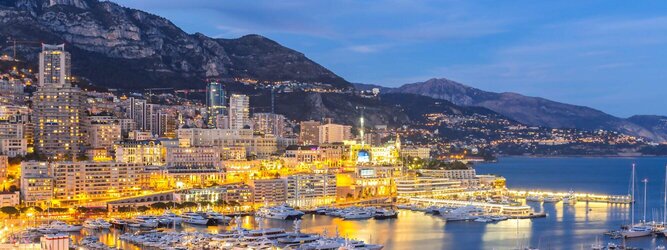 Kurzurlaub Reiseideen Pauschalreise - Monaco - Genießen Sie die Fahrt Ihres Lebens am Steuer eines feurigen Lamborghini oder rassigen Ferrari. Starten Sie Ihre Spritztour in Monaco und lassen Sie das Fürstentum unter den vielen bewundernden Blicken der Passanten hinter sich. Cruisen Sie auf den wunderschönen Küstenstraßen der Côte d’Azur und den herrlichen Panoramastraßen über und um Monaco. Erleben Sie die unbeschreibliche Erotik dieses berauschenden Fahrgefühls, spüren Sie die Power & Kraft und das satte Brummen & Vibrieren der Motoren. Erkunden Sie als Pilot oder Co-Pilot in einem dieser legendären Supersportwagen einen Abschnitt der weltberühmten Formel-1-Rennstrecke in Monaco. Nehmen Sie als Erinnerung an diese Challenge ein persönliches Video oder Zertifikat mit nach Hause. Die beliebtesten Orte für Ferien in Monaco, locken mit besten Angebote für Hotels und Ferienunterkünfte mit Werbeaktionen, Rabatten, Sonderangebote für Monaco Urlaub buchen.